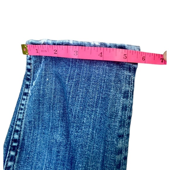 Zara Jeans Womens 4 Distressed Denim Jeans Medium Rise Relaxed Fit Straight Leg - Picture 5 of 16